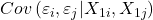 \displaystyle Cov\left( {{\varepsilon _i},{\varepsilon _j}|{X_{1i}},{X_{1j}}} \right)