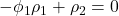 \displaystyle  - {\phi _1}{\rho _1} + {\rho _2} = 0