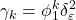 \displaystyle {\gamma _k} = \phi _1^k\delta _\varepsilon ^2