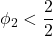 \displaystyle {\phi _2} < \frac{2}{2}