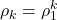\displaystyle {\rho _k} = \rho _1^k