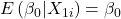 \displaystyle E\left( {{\beta _0}|{X_{1i}}} \right) = {\beta _0}