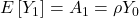 \displaystyle E\left[ {{Y_1}} \right] = {A_1} = \rho {Y_0}