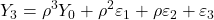 \displaystyle {Y_3} = {\rho ^3}{Y_0} + {\rho ^2}{\varepsilon _1} + \rho {\varepsilon _2} + {\varepsilon _3}