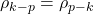 \displaystyle {\rho _{k - p}} = {\rho _{p - k}}