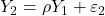 \displaystyle {Y_2} = \rho {Y_1} + {\varepsilon _2}