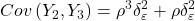 \displaystyle Cov\left( {{Y_2},{Y_3}} \right) = {\rho ^3}\delta _\varepsilon ^2 + \rho \delta _\varepsilon ^2