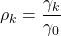 \displaystyle {\rho _k} = \frac{{{\gamma _k}}}{{{\gamma _0}}}