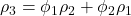 \displaystyle {\rho _3} = {\phi _1}{\rho _2} + {\phi _2}{\rho _1}